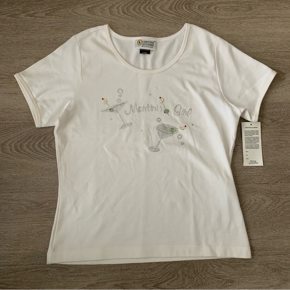 NWT Christine Alexander Martini Girl Swarovski Crystal Top Size XL